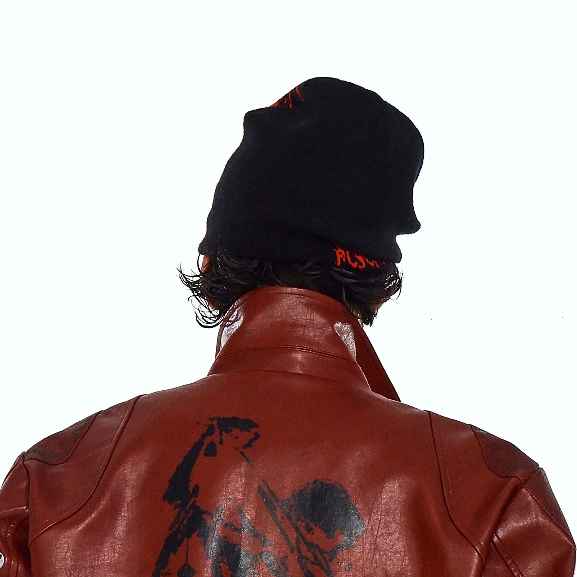 FLYERRER Grunge Cross Jacquard Slouch Beanie