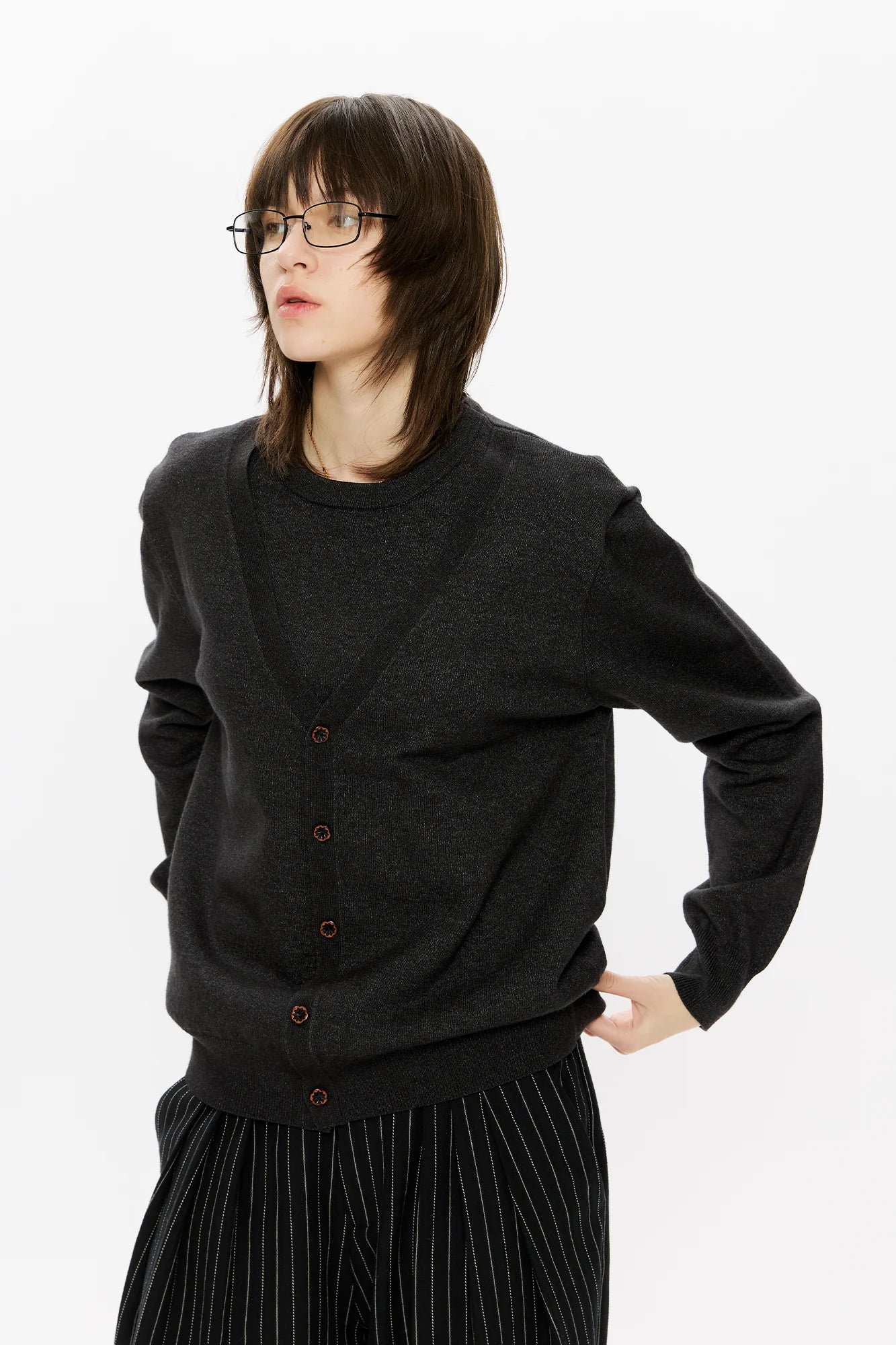 KREATE Essential Double-Layer Knit Cardigan