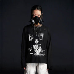 RECOVER ZONE Distressed Graphic Long Sleeve Tee