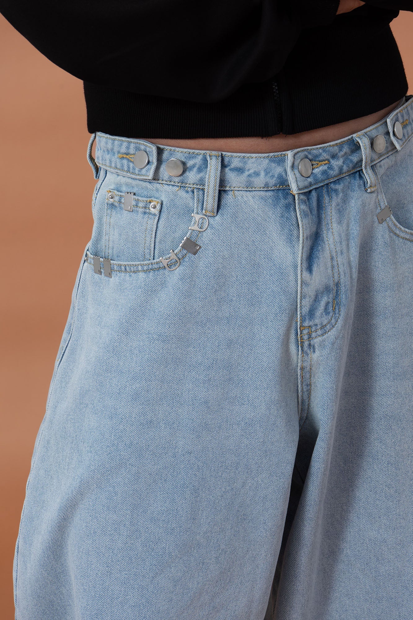 CLP Essential Washed Oversized Curved-Leg Jeans