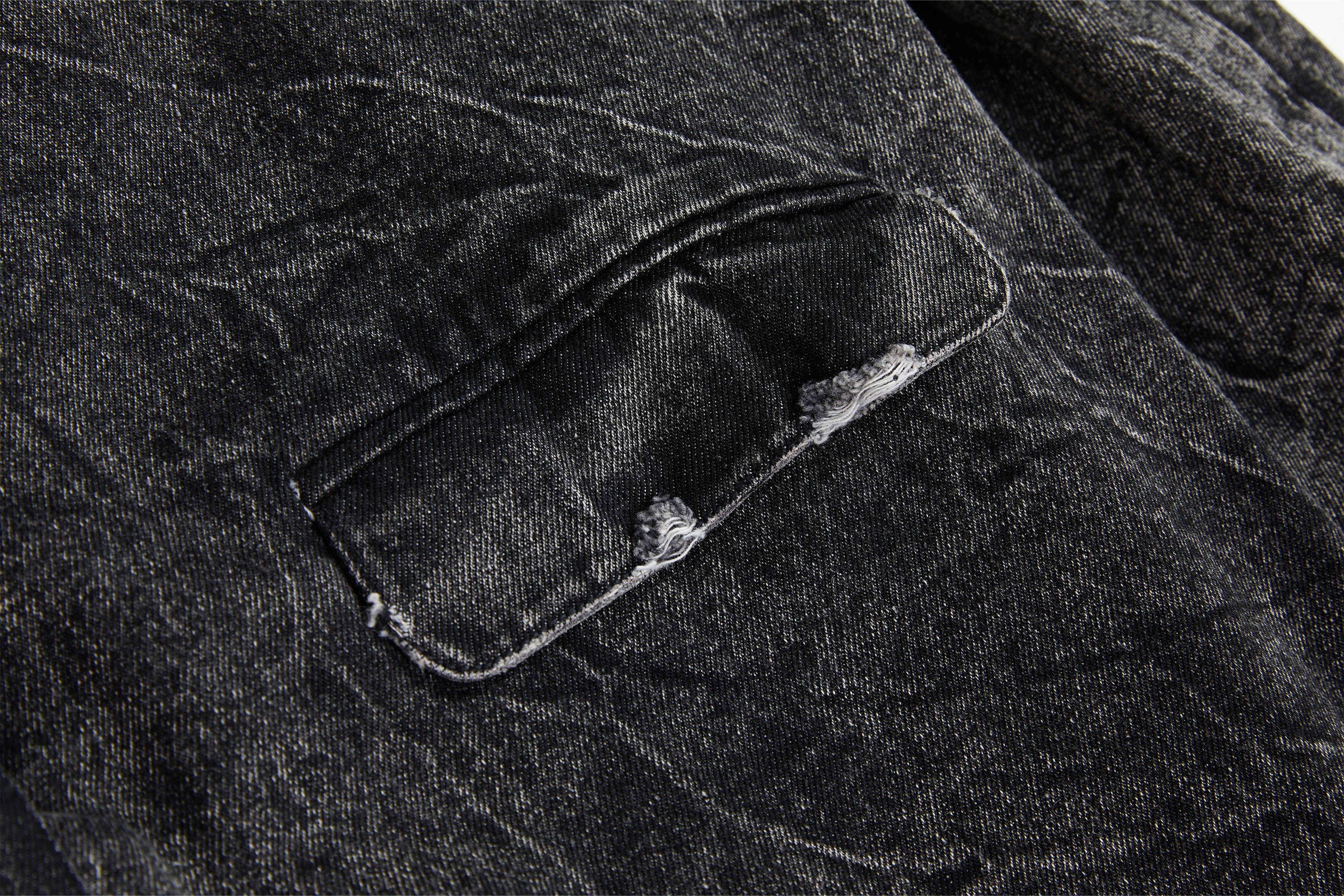 VANN VALRENCE Distressed Washed Denim Coat