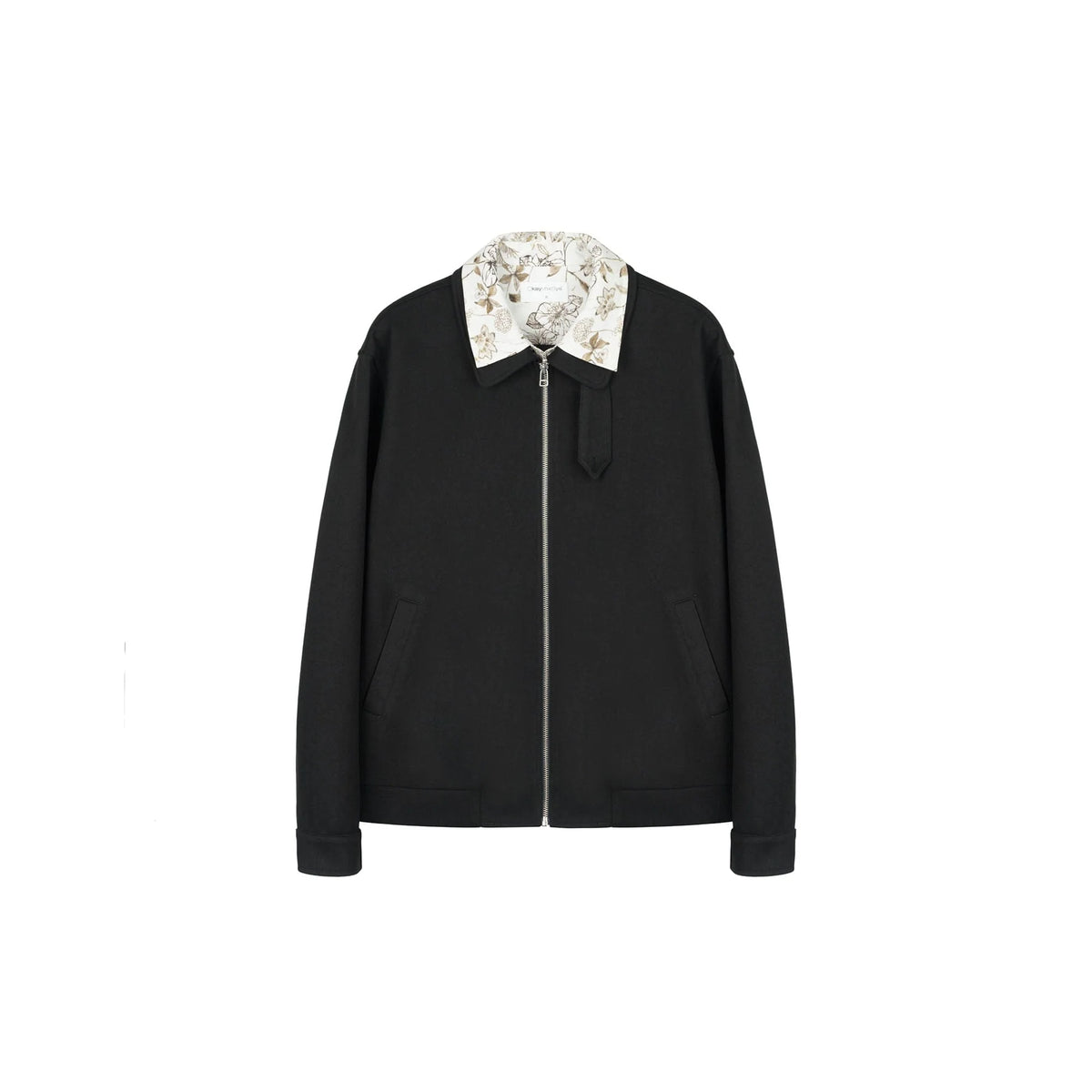 OKAYTHXBYE Double-Layer Floral Zip Jacket