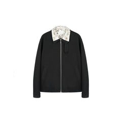 OKAYTHXBYE Double-Layer Floral Zip Jacket