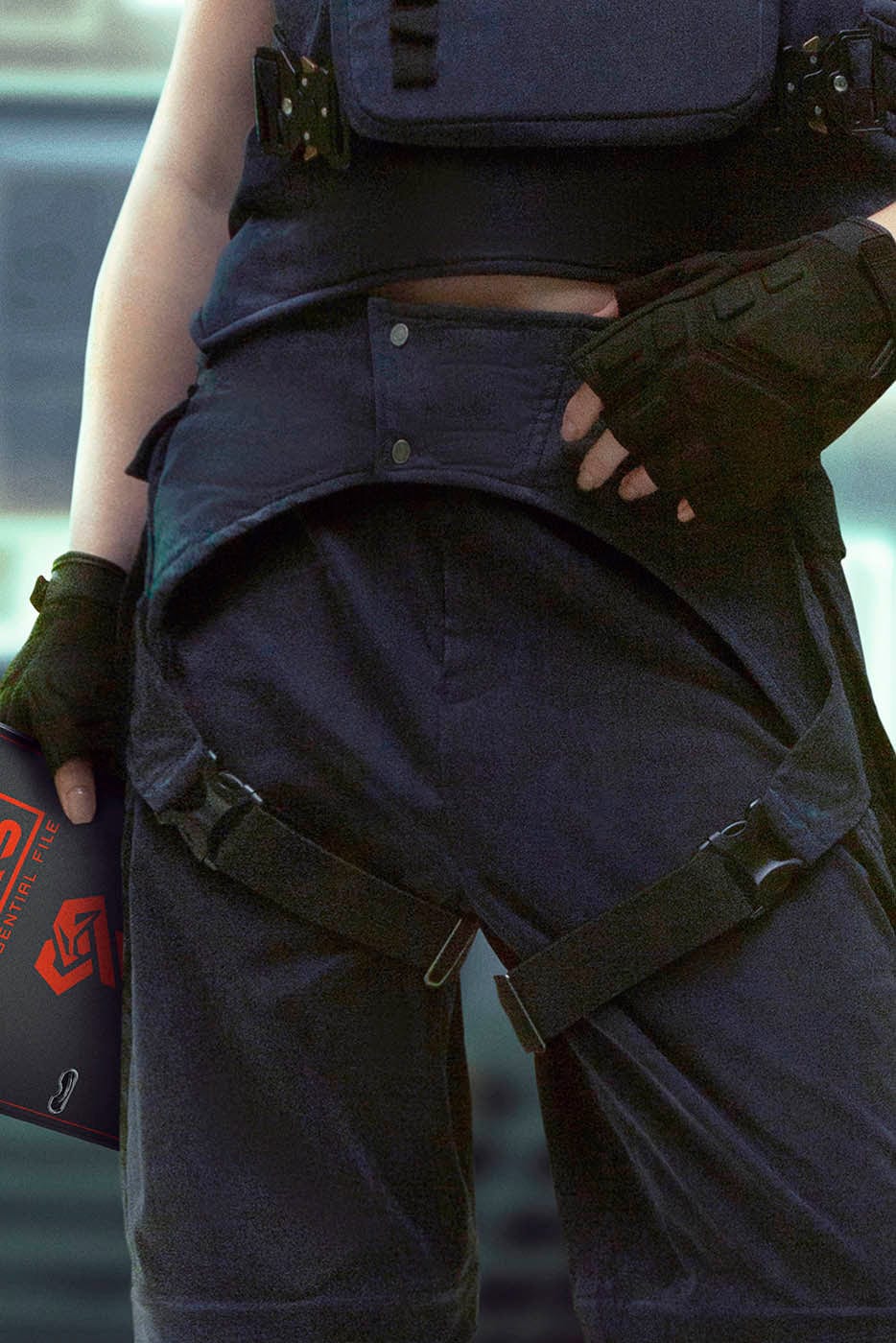 XIPHEVIL Detachable Lace-Up Multi-Pocket Bondage Pants