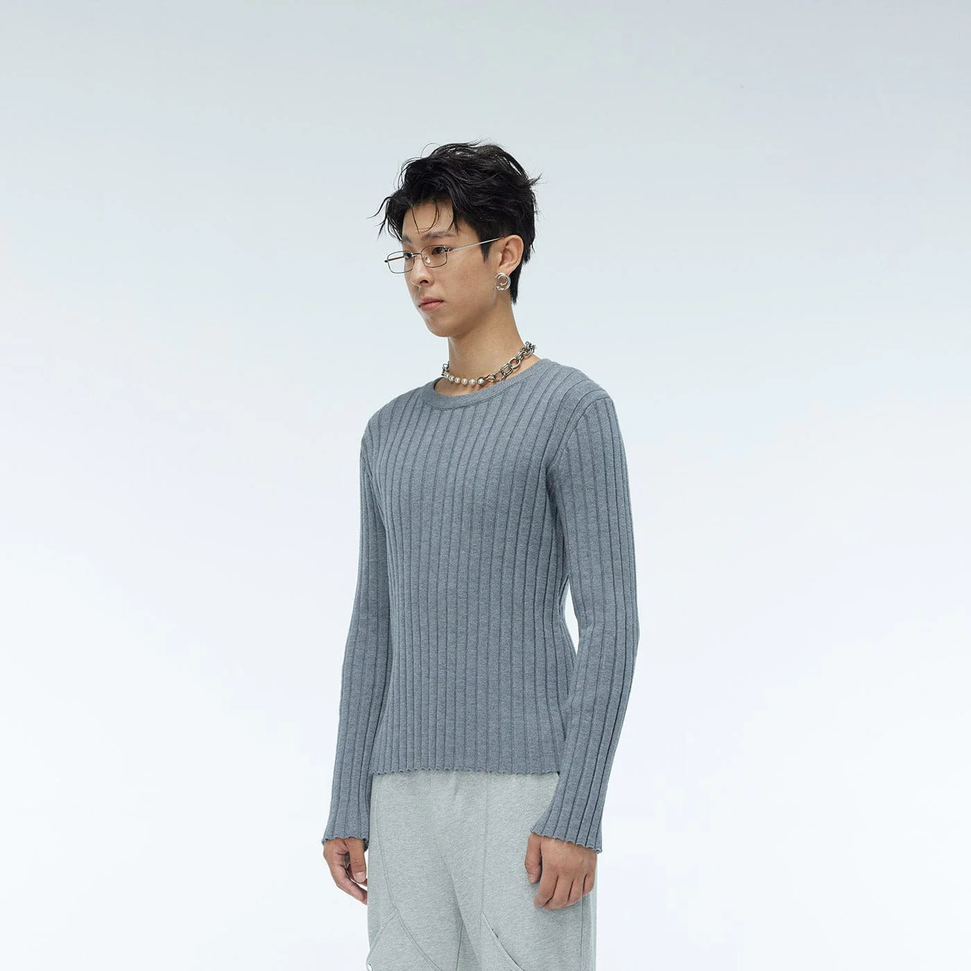WHISTLEHUNTER Striped Logo Tag Slim-fit Sweater