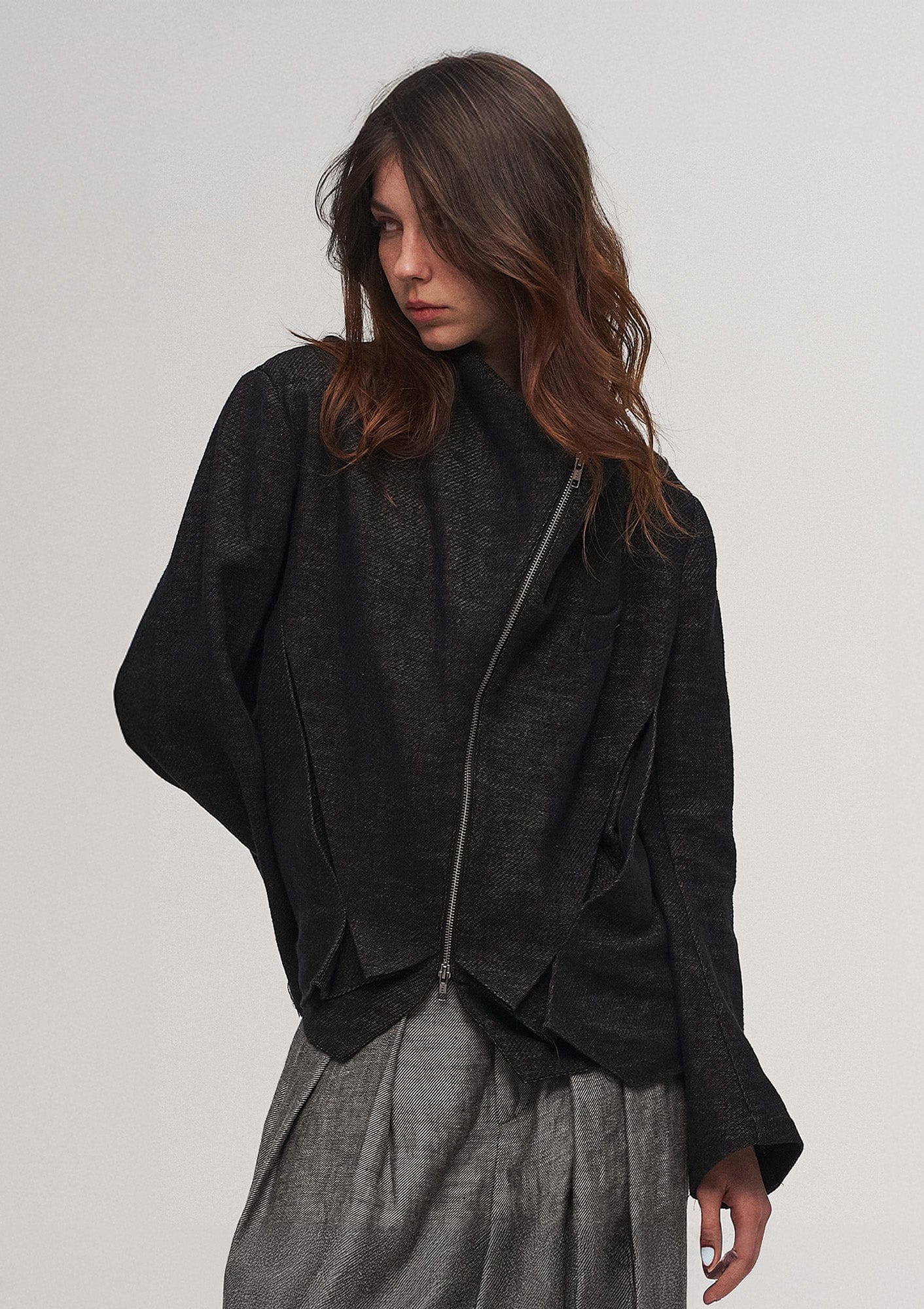 ILNya Nieternite Nifutur Double-Layer Weave Linen Jacket Black