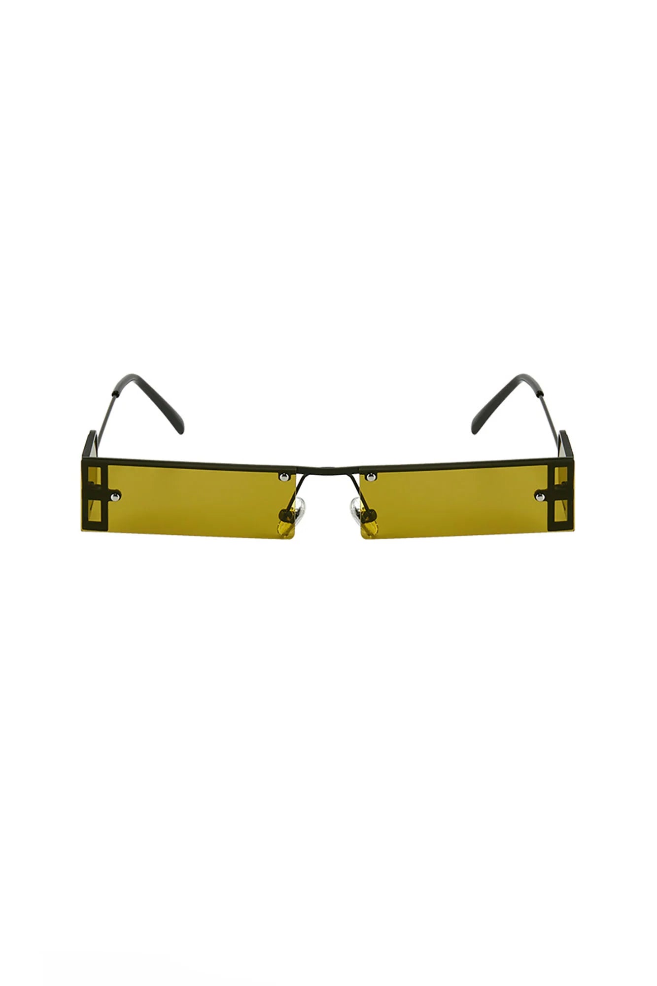 DAMAGE ASIA Rectangle Half-frame Transparent Sunglasses