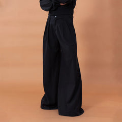CLP Pleated Draped Wide-Leg Trousers