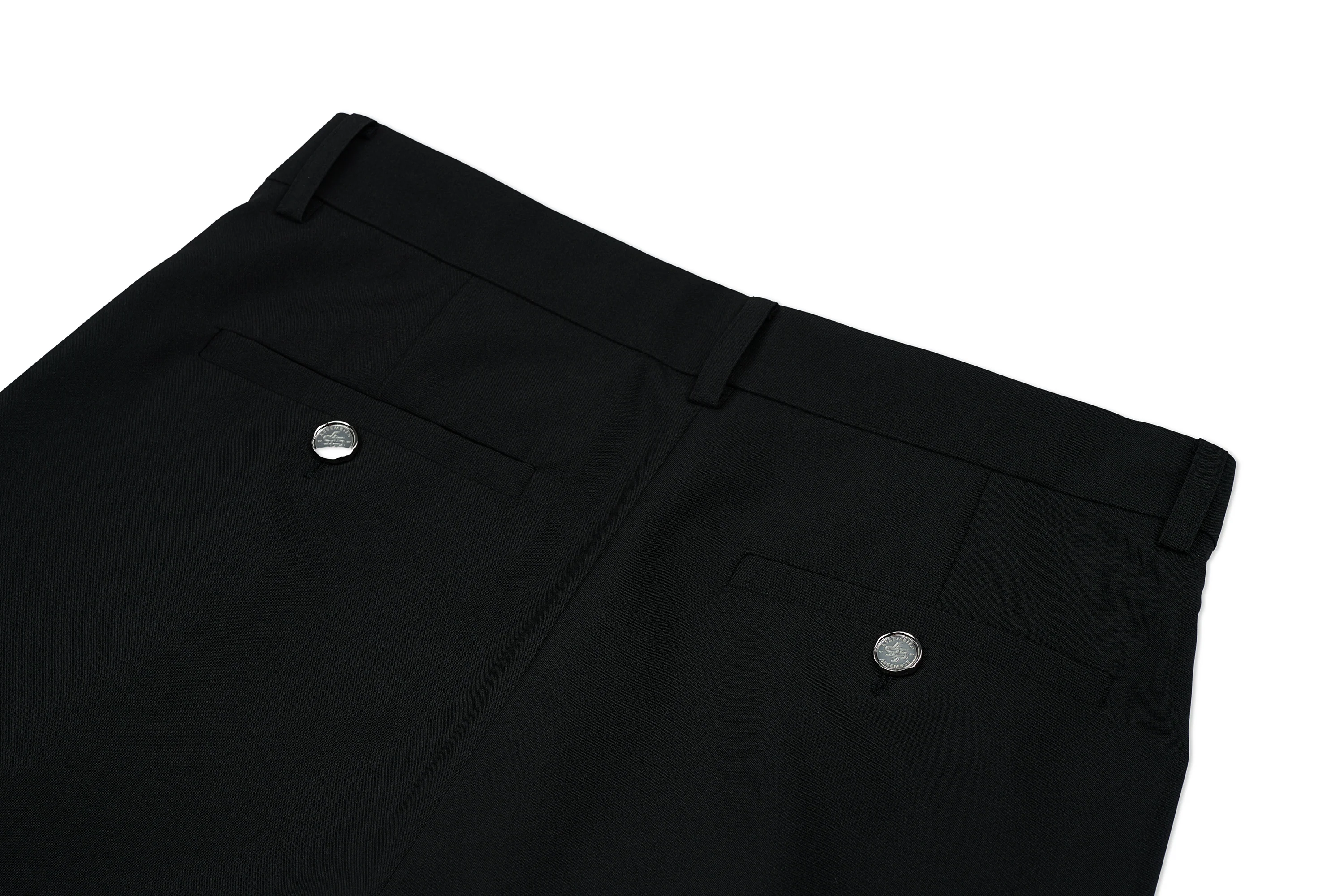455EMBLE Asymmetric Waist Patch Wide-Leg Trousers
