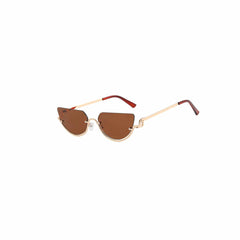 DAMAGE ASIA Semi-Oval Half-Rim Curved Frame Glasses