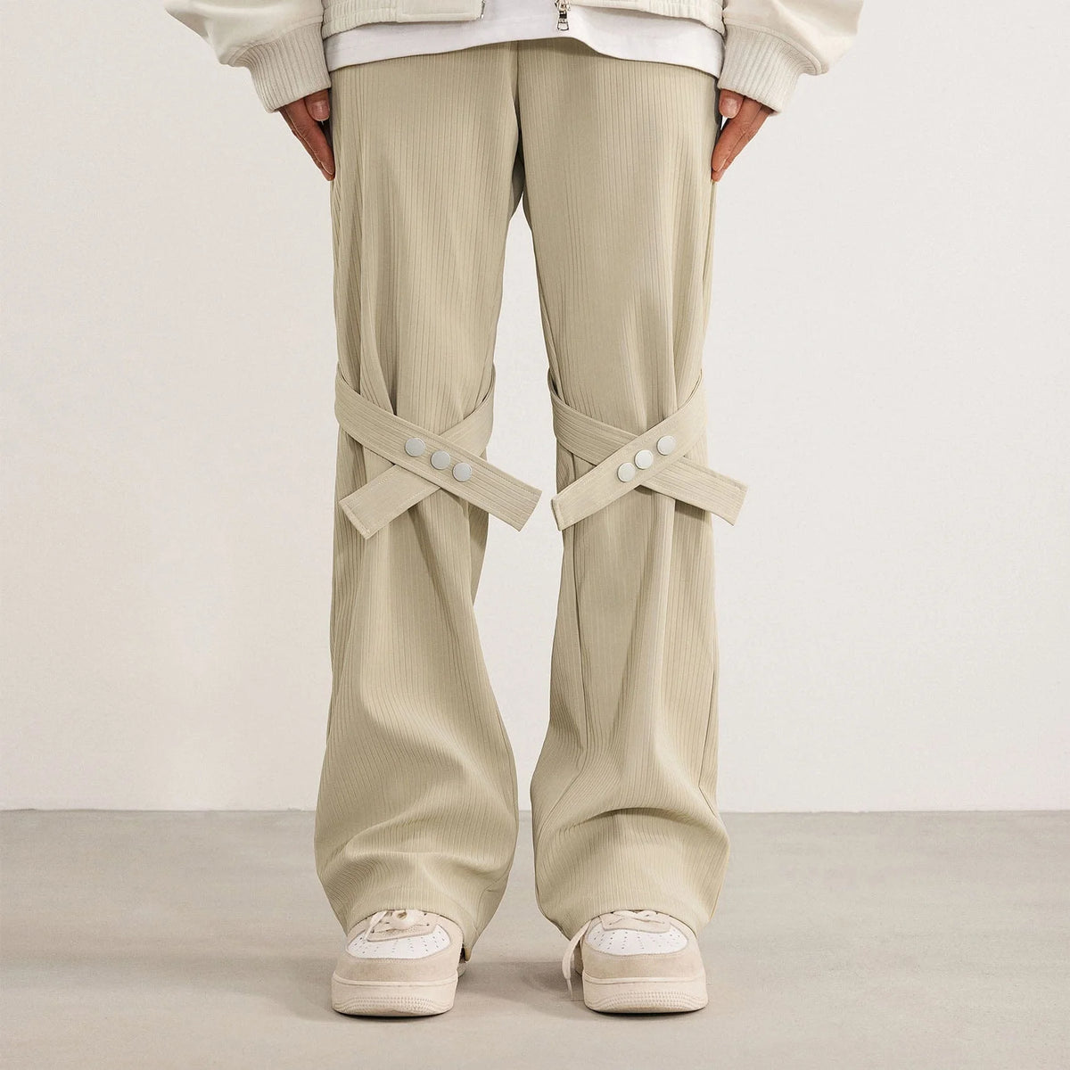 BONELESS Strap Faux Leather Texture Pants (Only Size S Left)