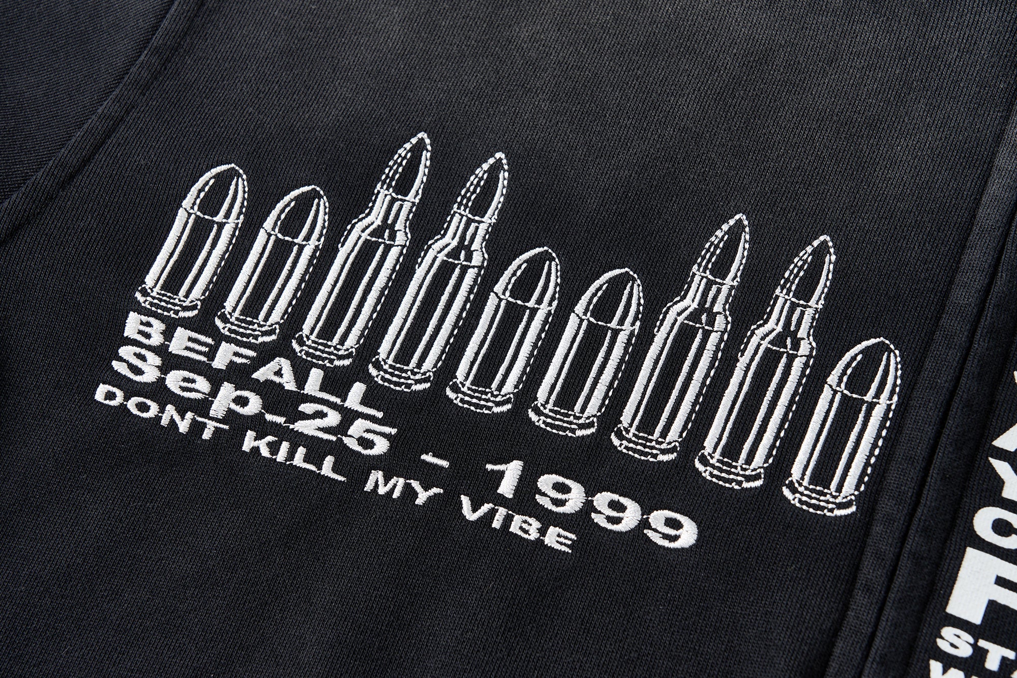 SAVAGEGROWTHWORLD Bullet Hole Graphic Washed Zip-Up Hoodie
