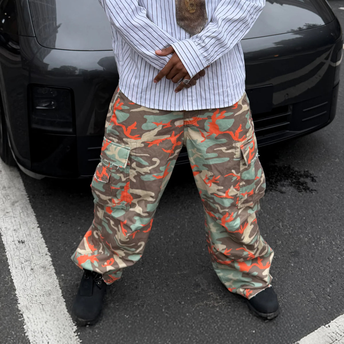 STEEPC Camo Wide-Leg Cargo Pants