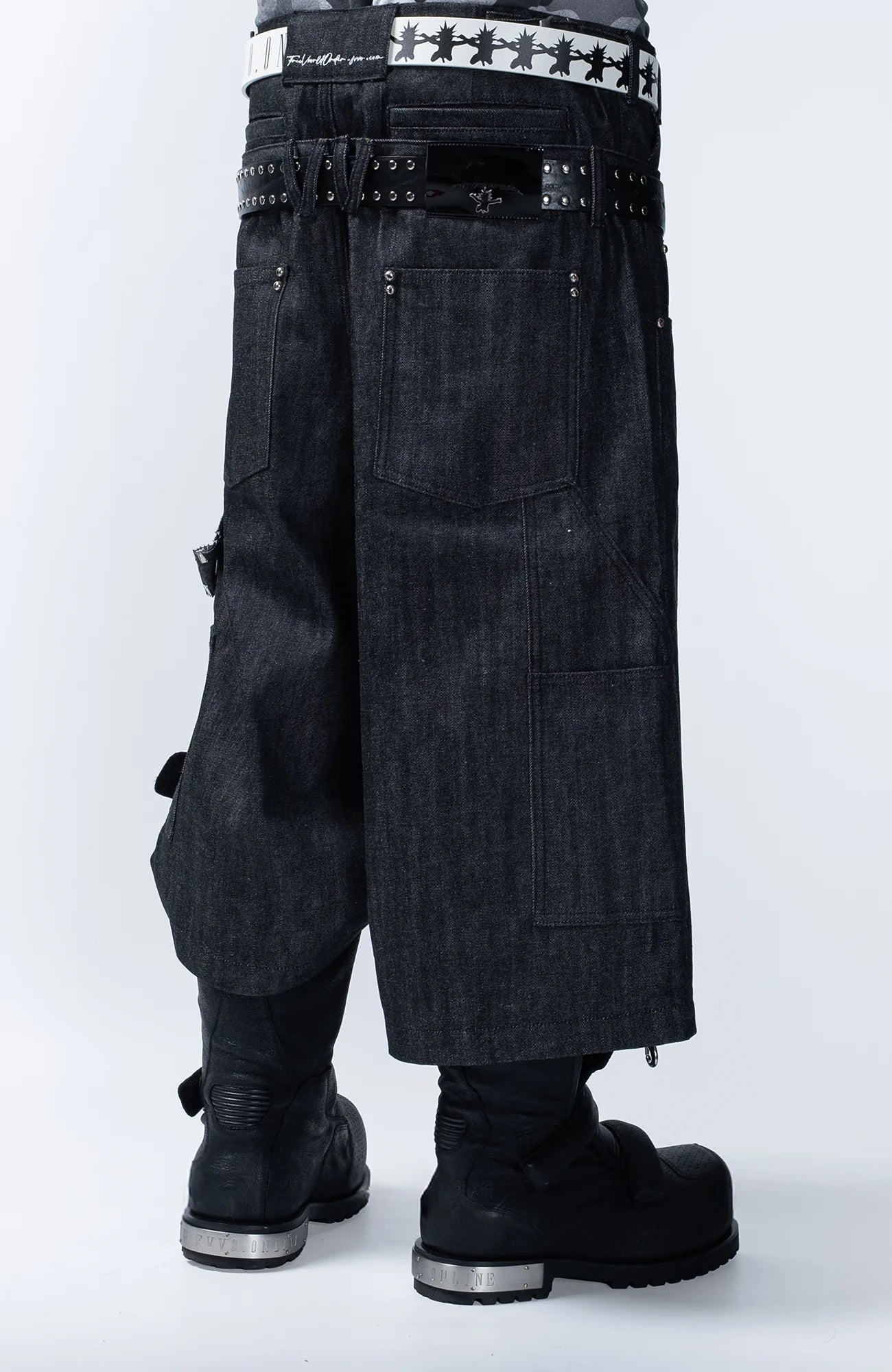 FVVO Layered-Waist Studded Cropped Pants