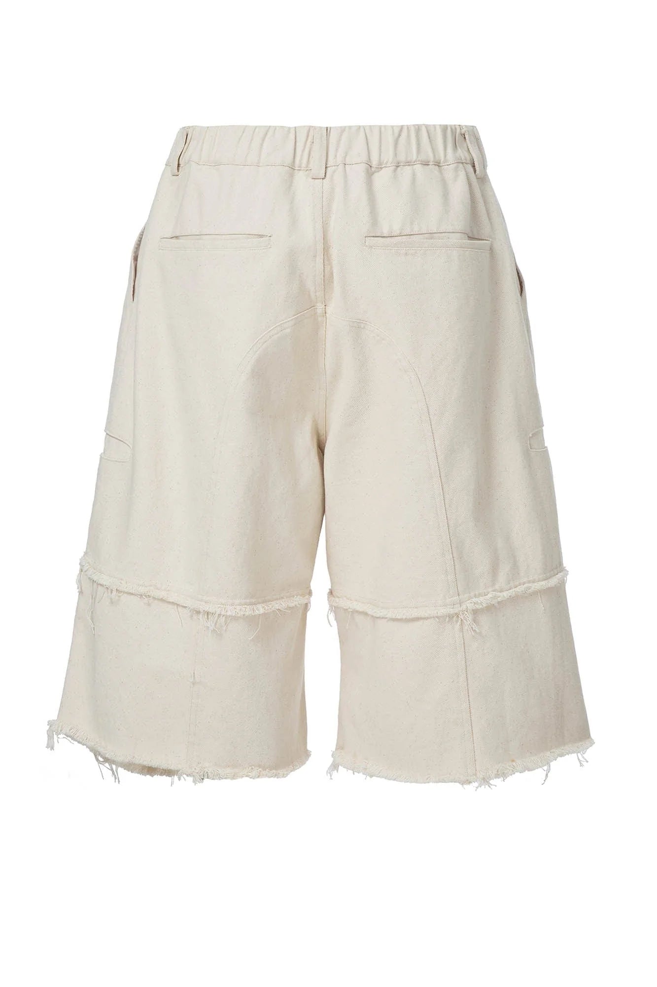 F2CE Layered Spliced Frayed-Edge Shorts