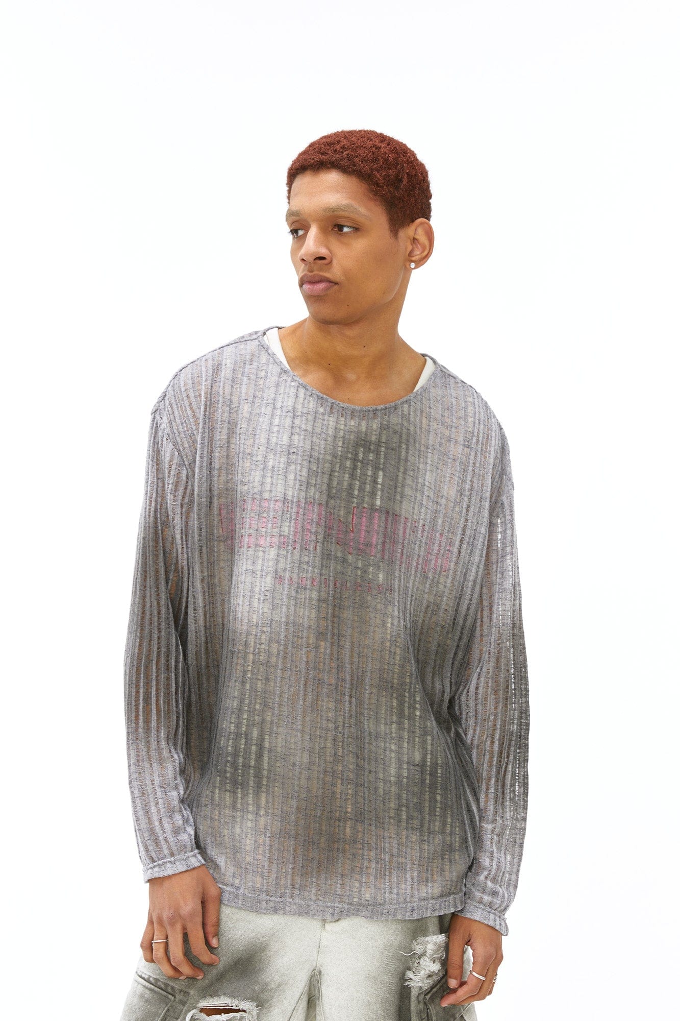 VANN VALRENCE Essential Gradient Sheer Long-Sleeve Tee