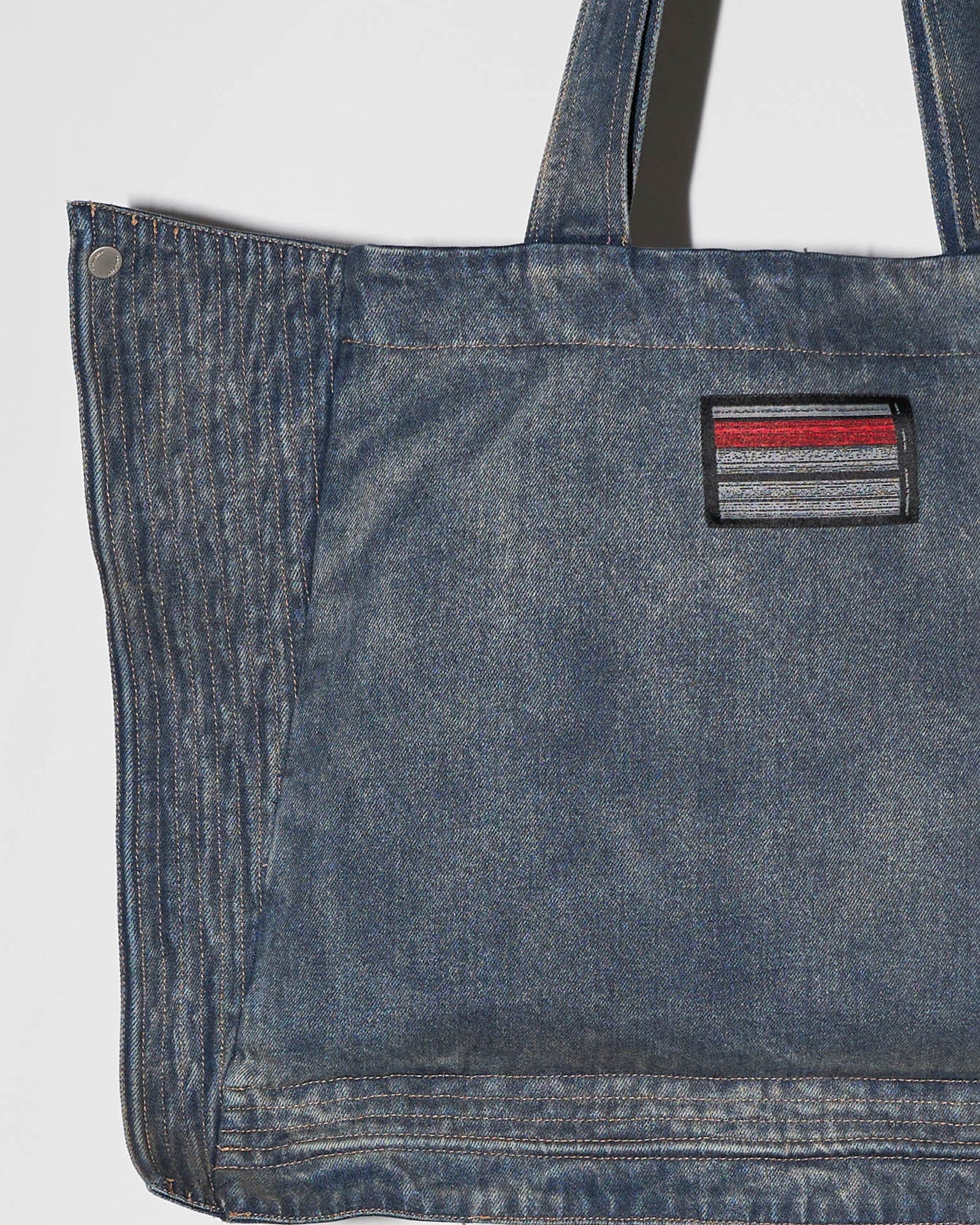 LABELROOM Modern Washed Foldable Denim Tote Bag