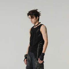 FLYERRER Distressed Asymmetrical Tank Top