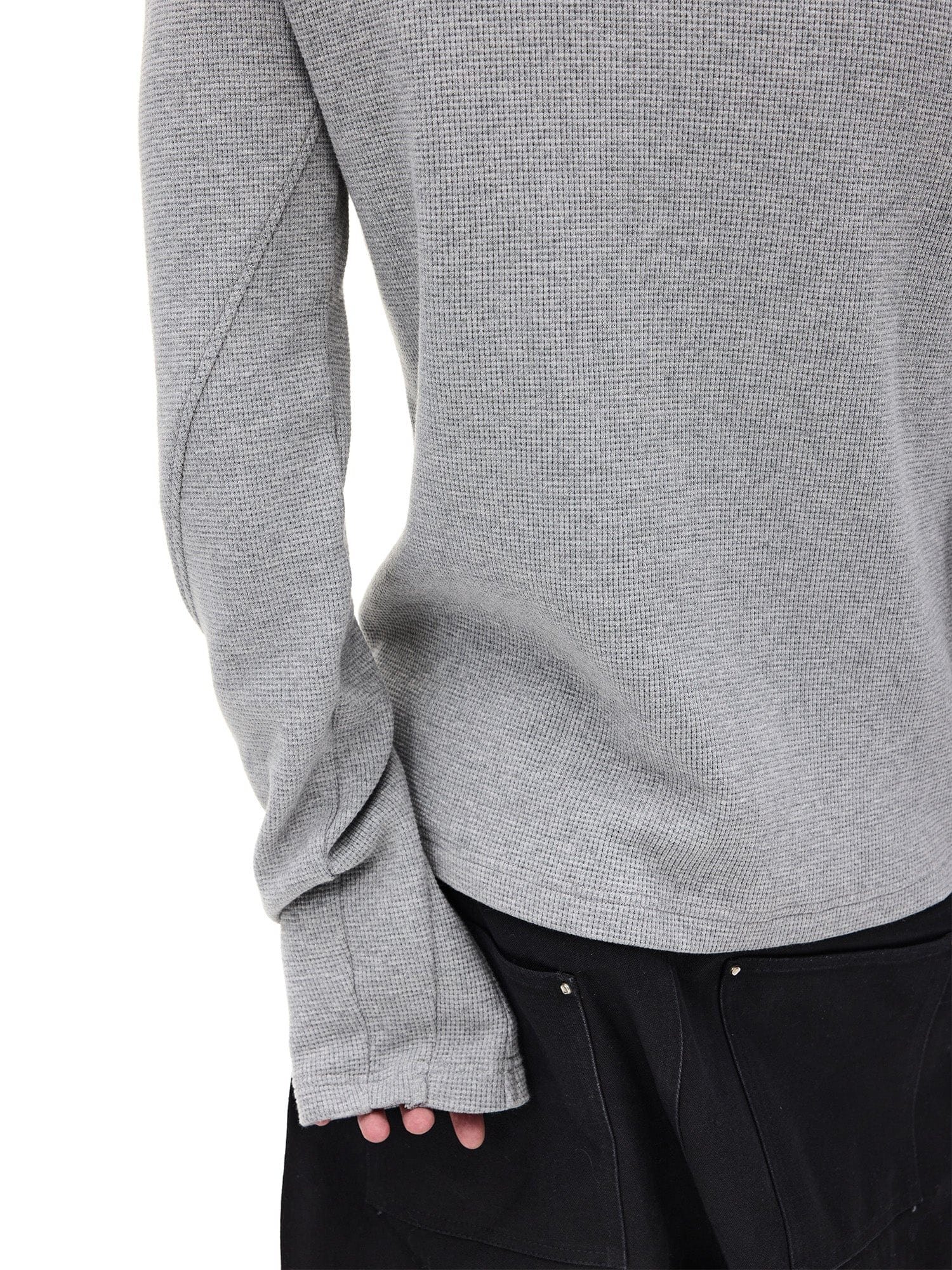 WHISTLEHUNTER Waffle-Knit Snap Henley Long-Sleeve Tee