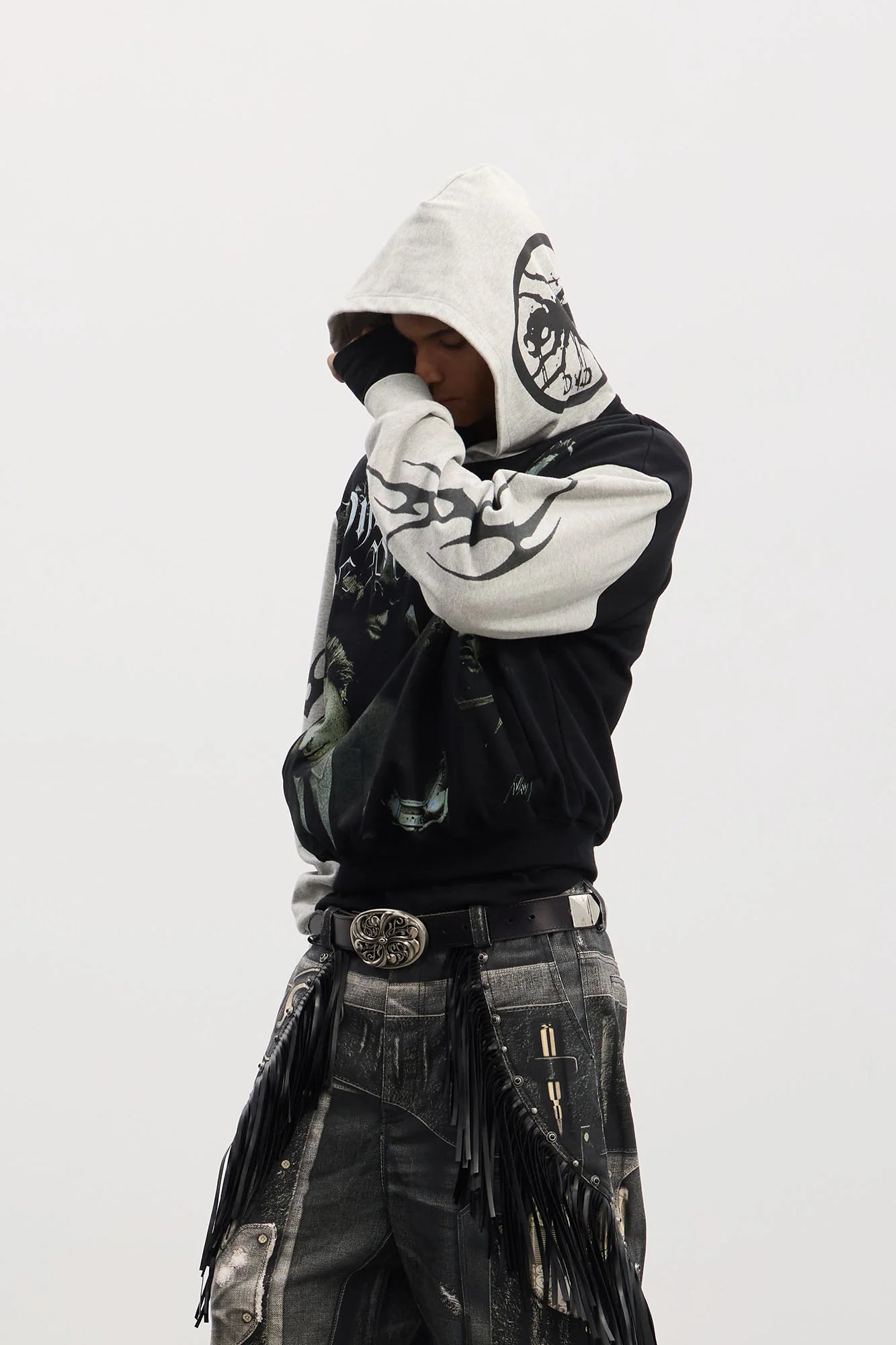 DND4DES Rockstar Full-Print Contrast Hoodie