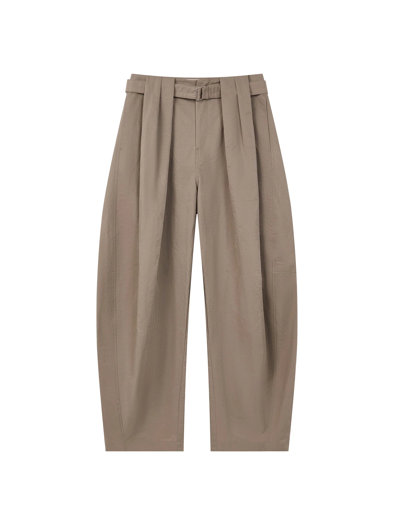 OPICLOTH Pleat Belted Curve Trousers