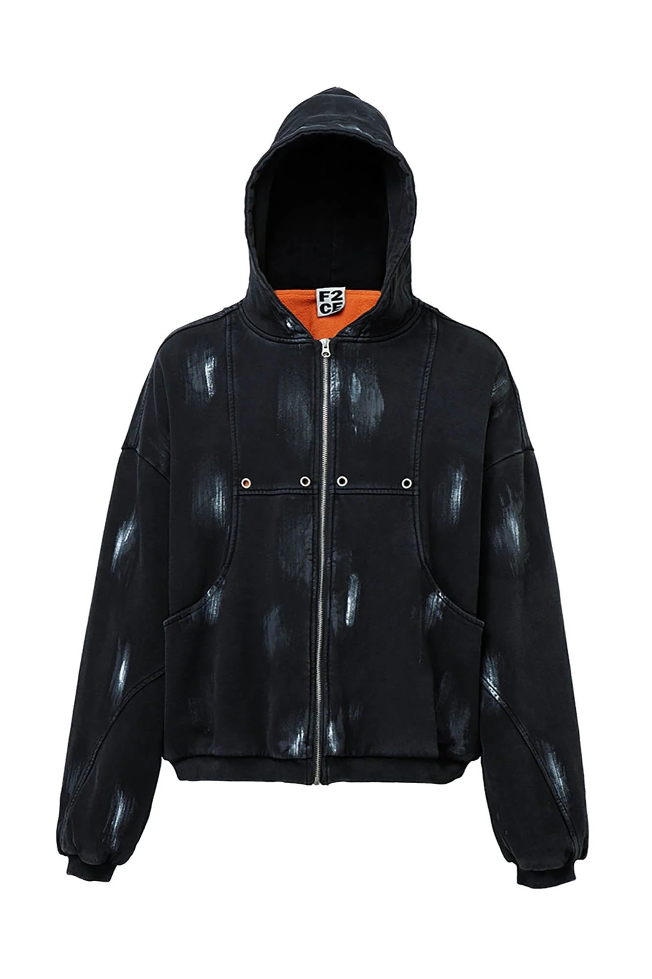 F2CE Brush-Paint Streak Hooded Jacket