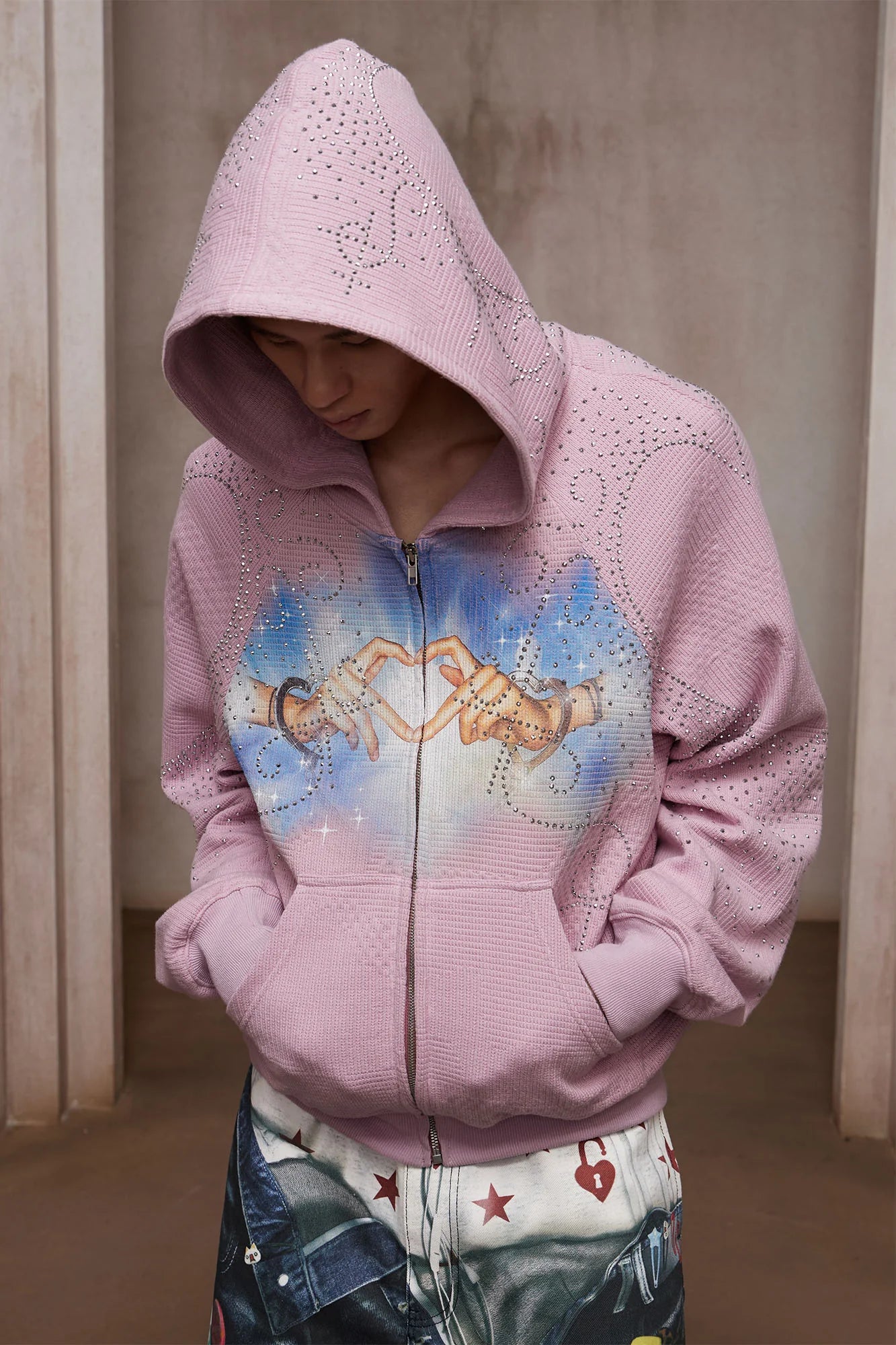 DND4DES Diamond Airbrush Zip-Up Hoodie