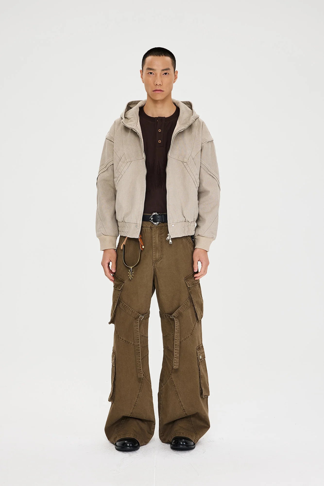 CATSSTAC Structured Panel Studded Hooded Jacket