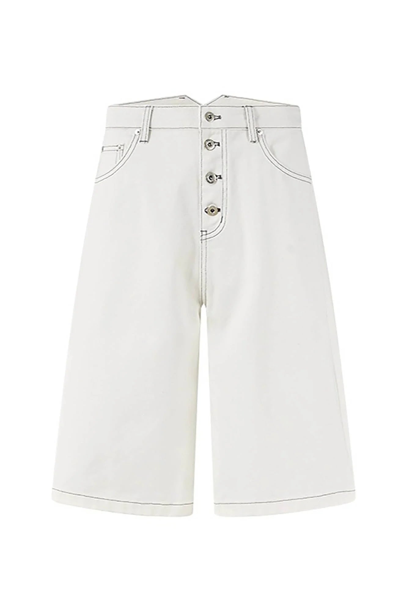 KREATE Essential Button-Up Stitched Denim Shorts