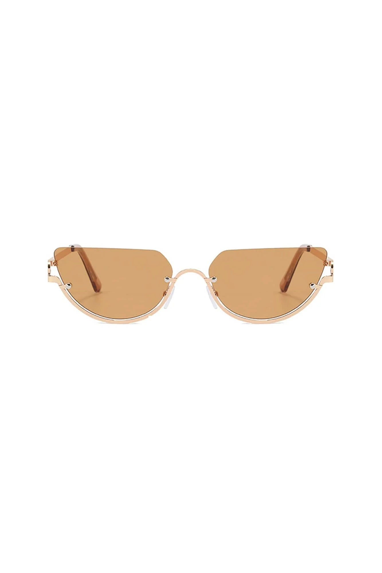 DAMAGE ASIA Semi-Oval Half-Rim Curved Frame Glasses