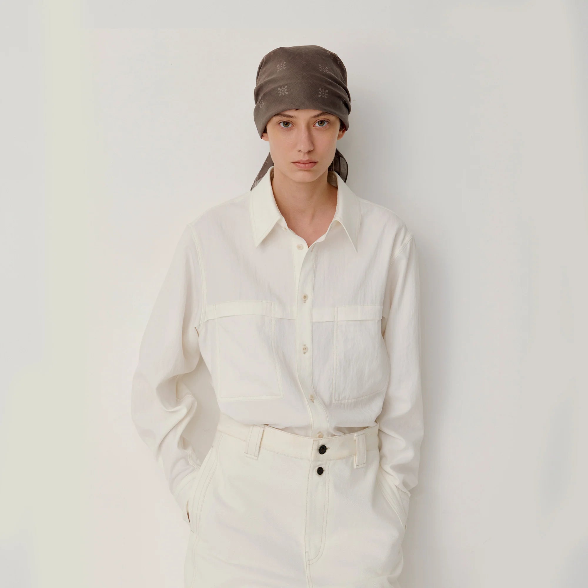 OPICLOTH Minimal Stitch Tencel-Blend Shirt