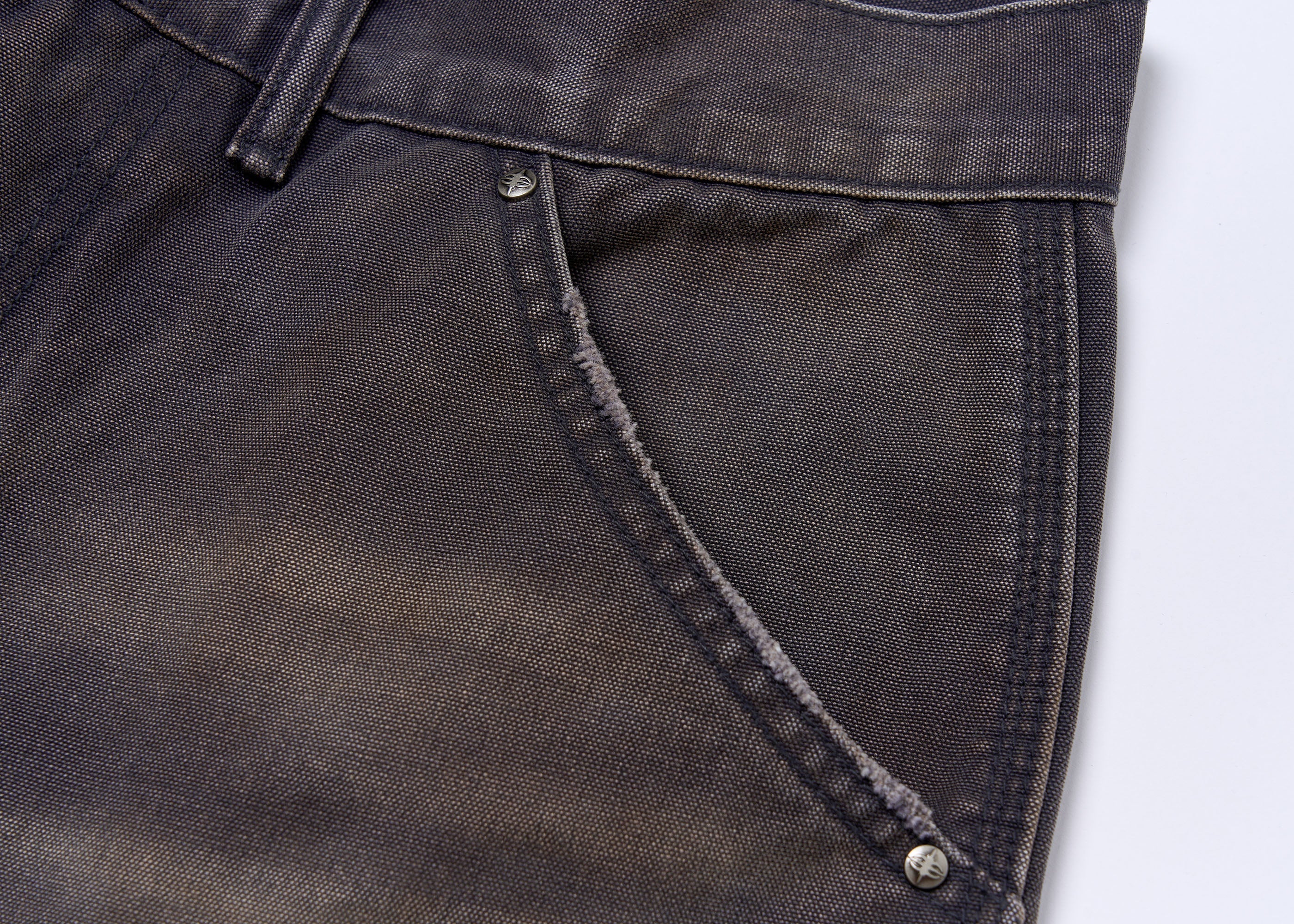 SAVAGEGROWTHWORLD Distressed Double-Knee Splatter Jeans