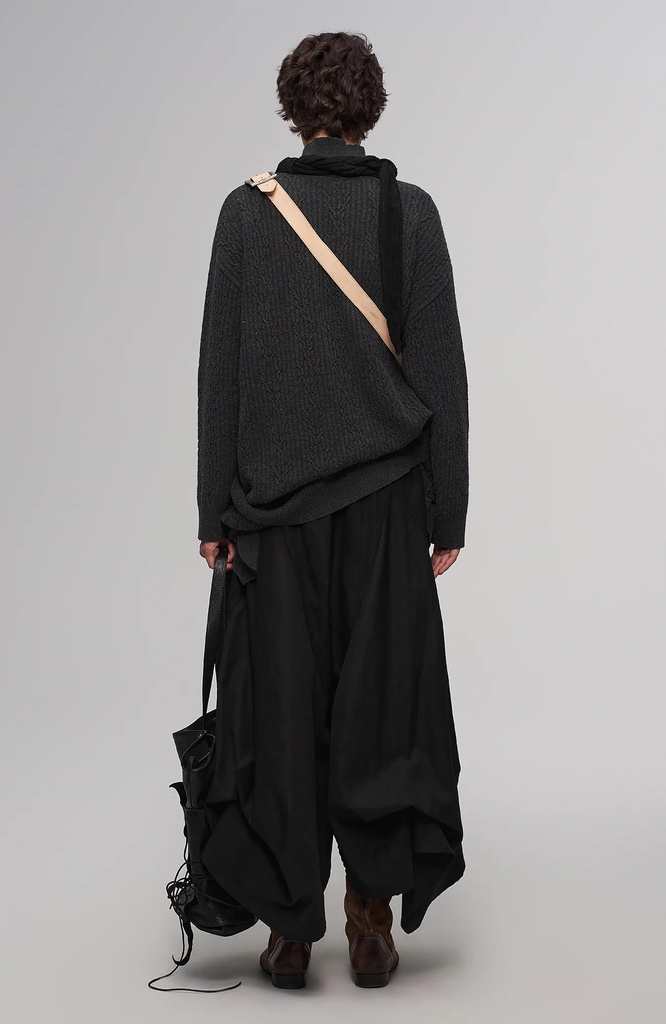 ILNya Nieternite Nifutur Lace-Cord Panel Washed Horsehide Tote
