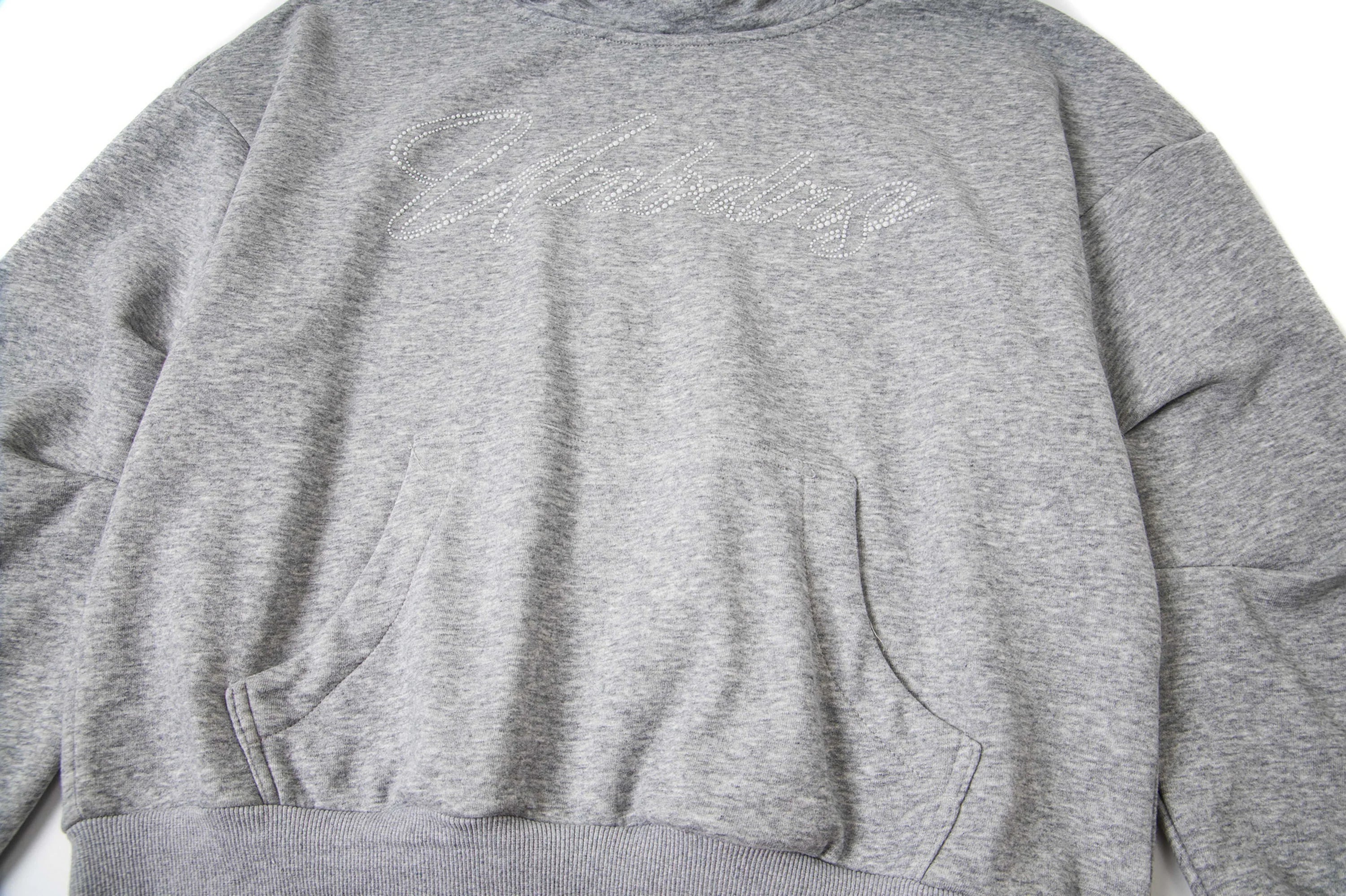 CLP Oversized Cowl-Hood Pearl-Stud Hoodie