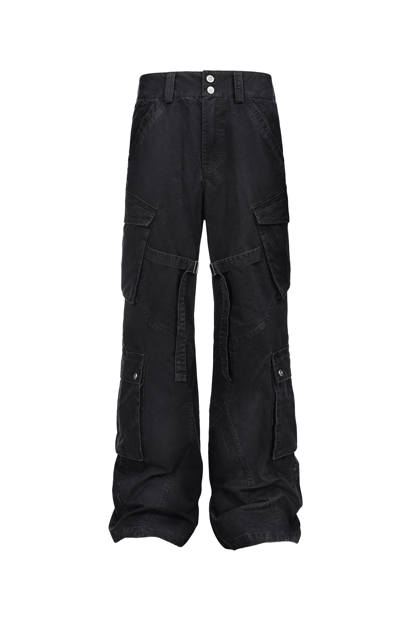 CATSSTAC Multi-Pocket Paneled Strap Cargo Pants