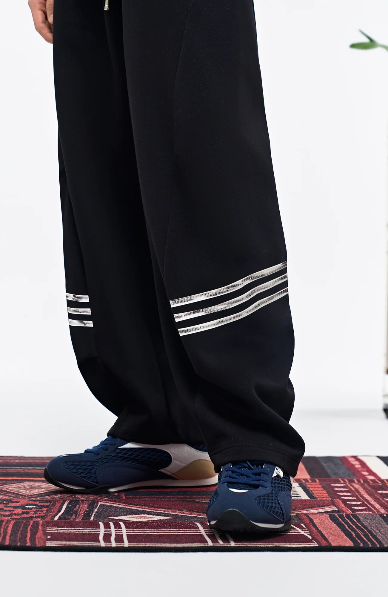 OVERLAPS Curved-Leg Panel Track Pants