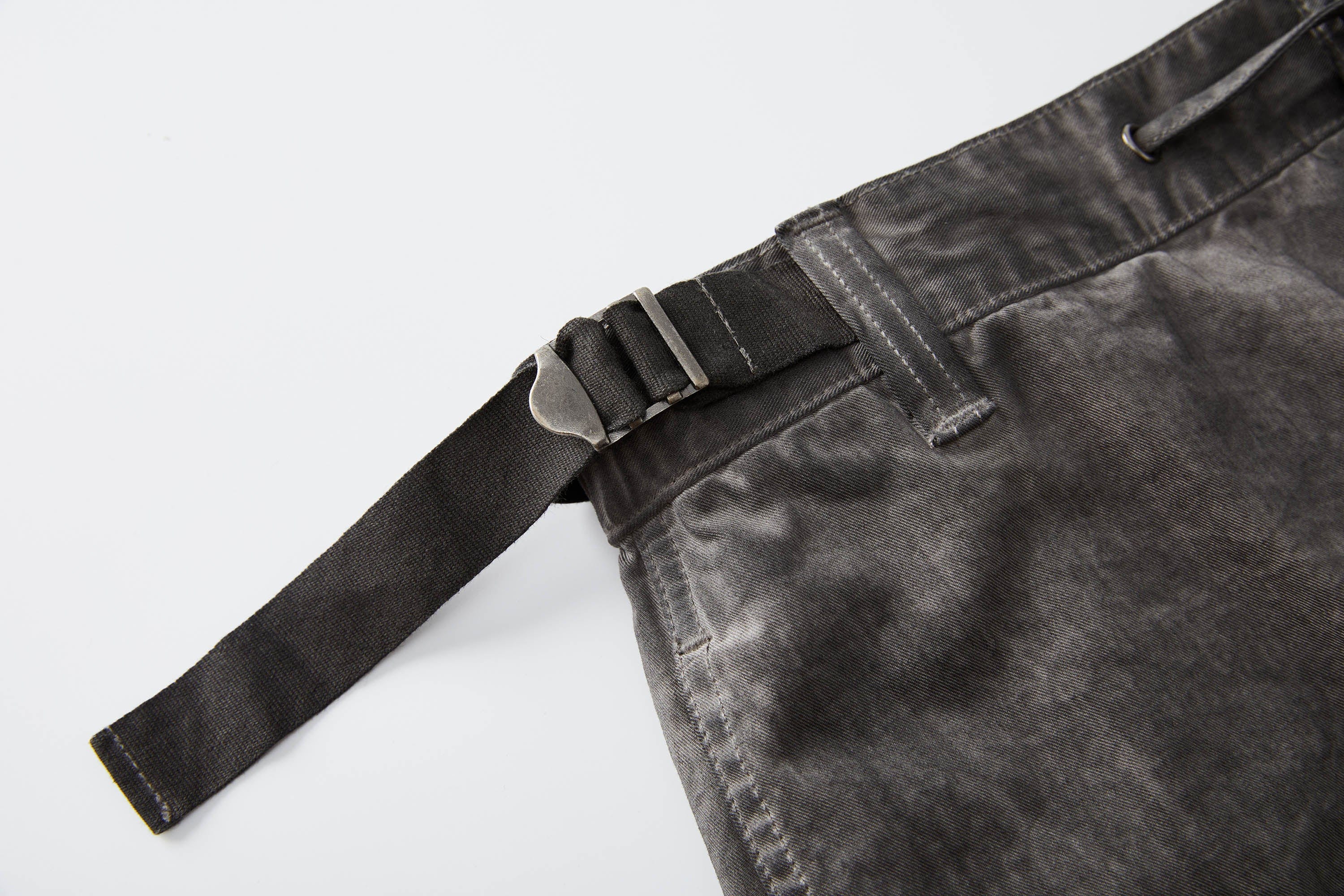 ORGANIC EMOTION Multi-Pocket Crinkled Drawstring Cargo Pants