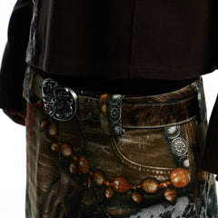 DND4DES Filigree Buckle Horsehair Leather Belt