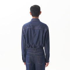 ORAL UTOPIA Classical Contrast-Stitched Utility Denim Shirt
