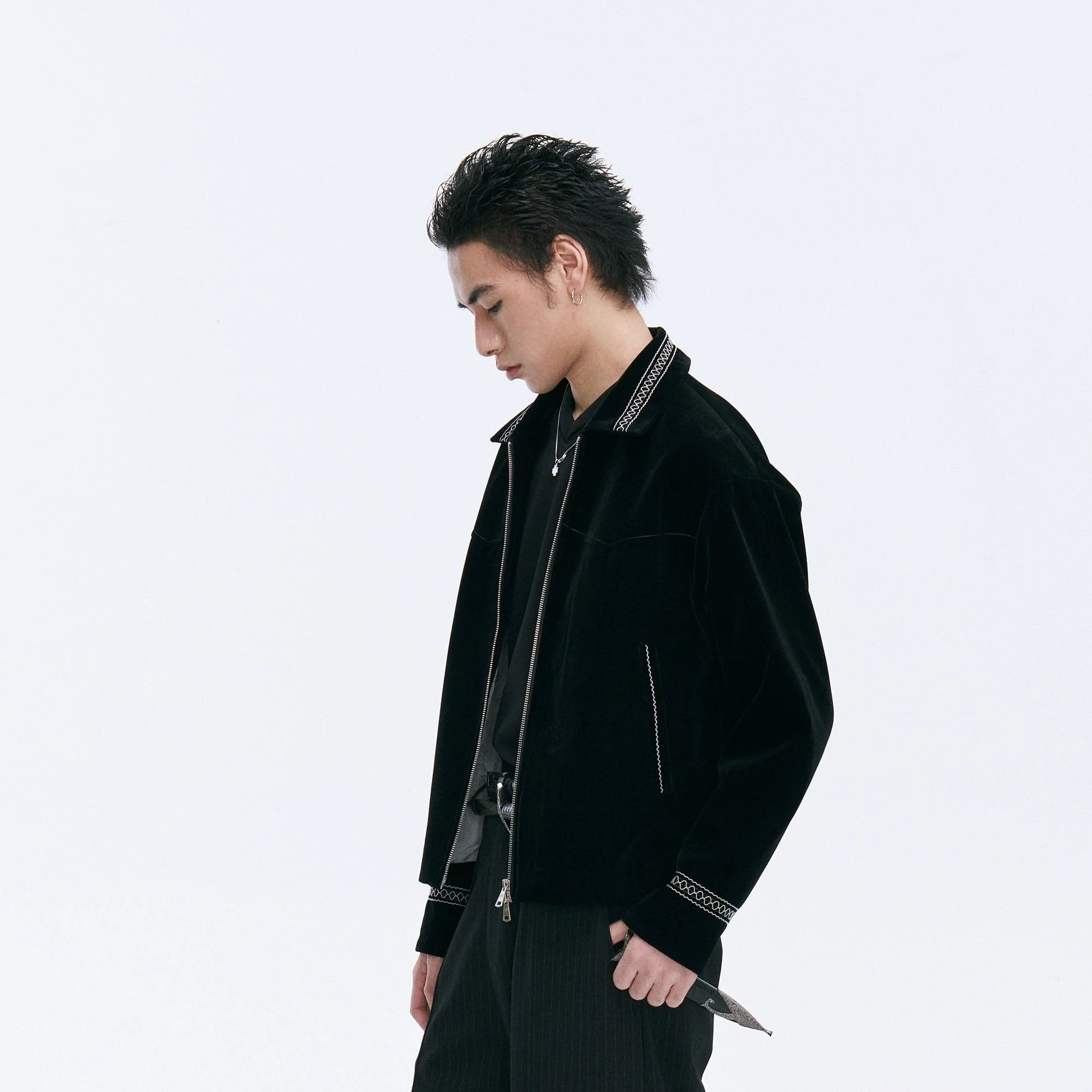 CATSSTAC Velvet Embroidered Trim Jacket