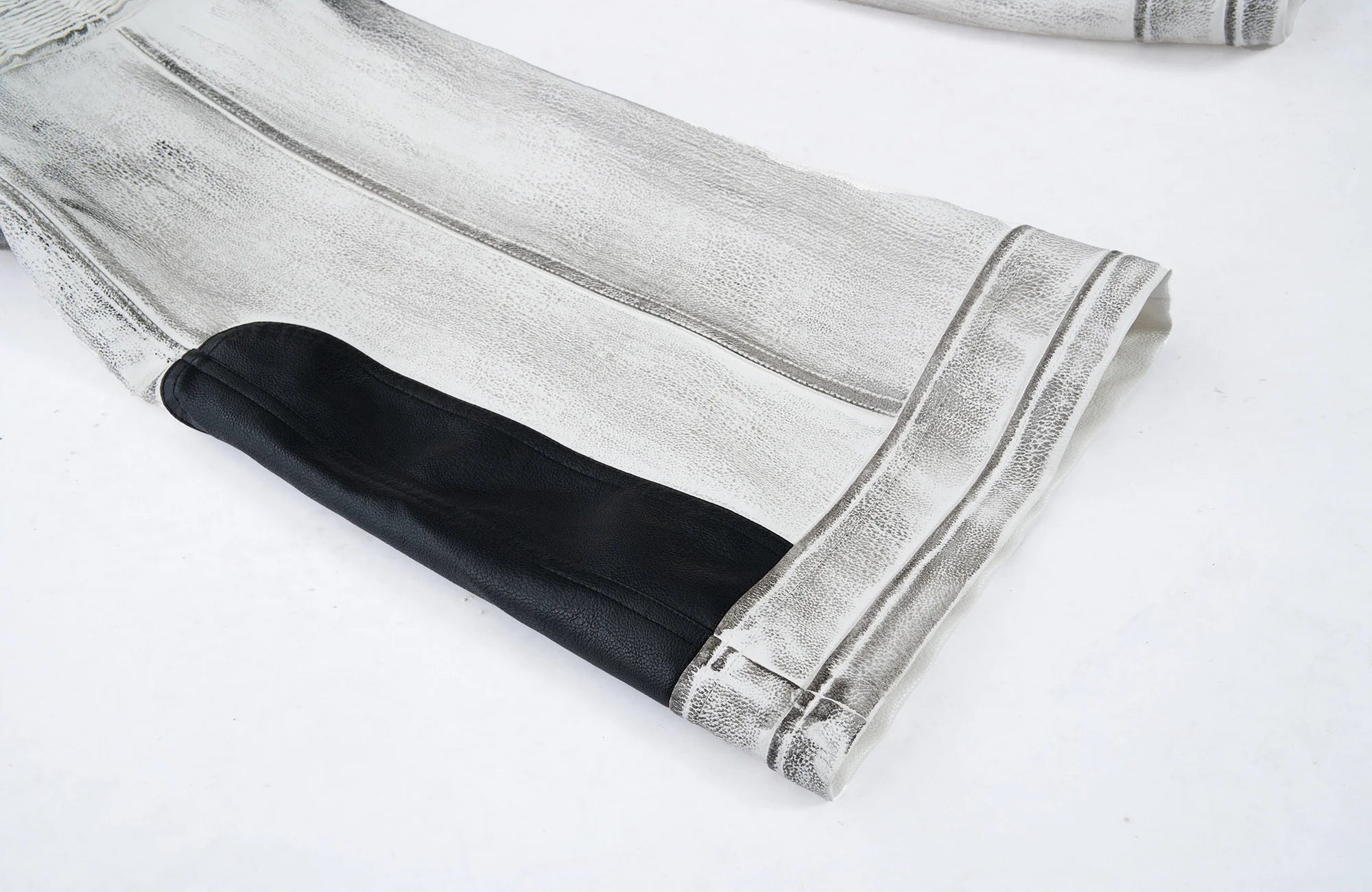 MOGONGSHE Distressed Techwear PU Moto Pants