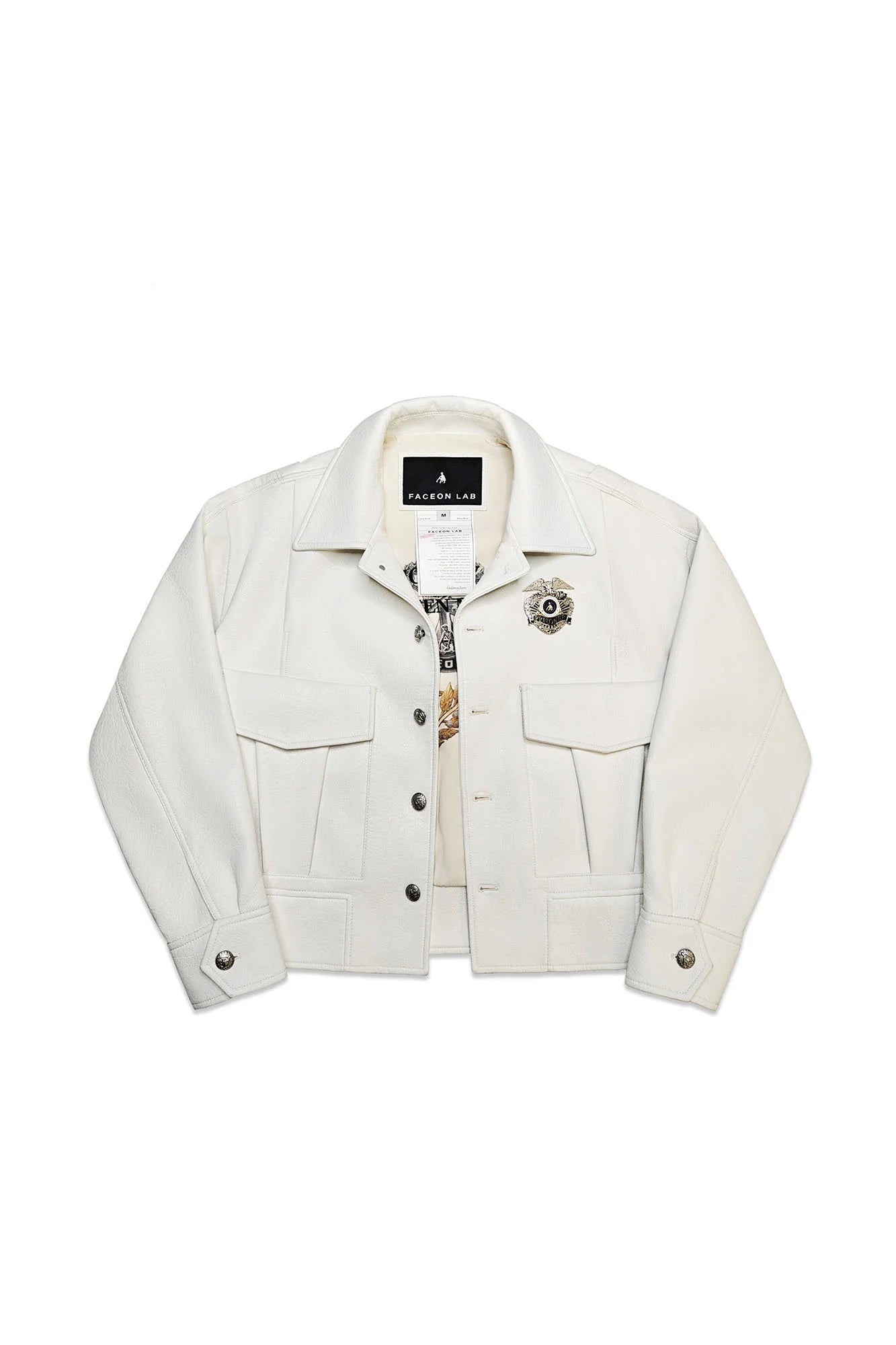 FACEONLAB Badge PU Utility Jacket