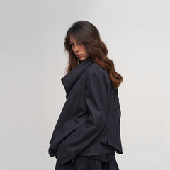 ILNya Nieternite Nifutur Double-Layer Weave Linen Jacket Blue
