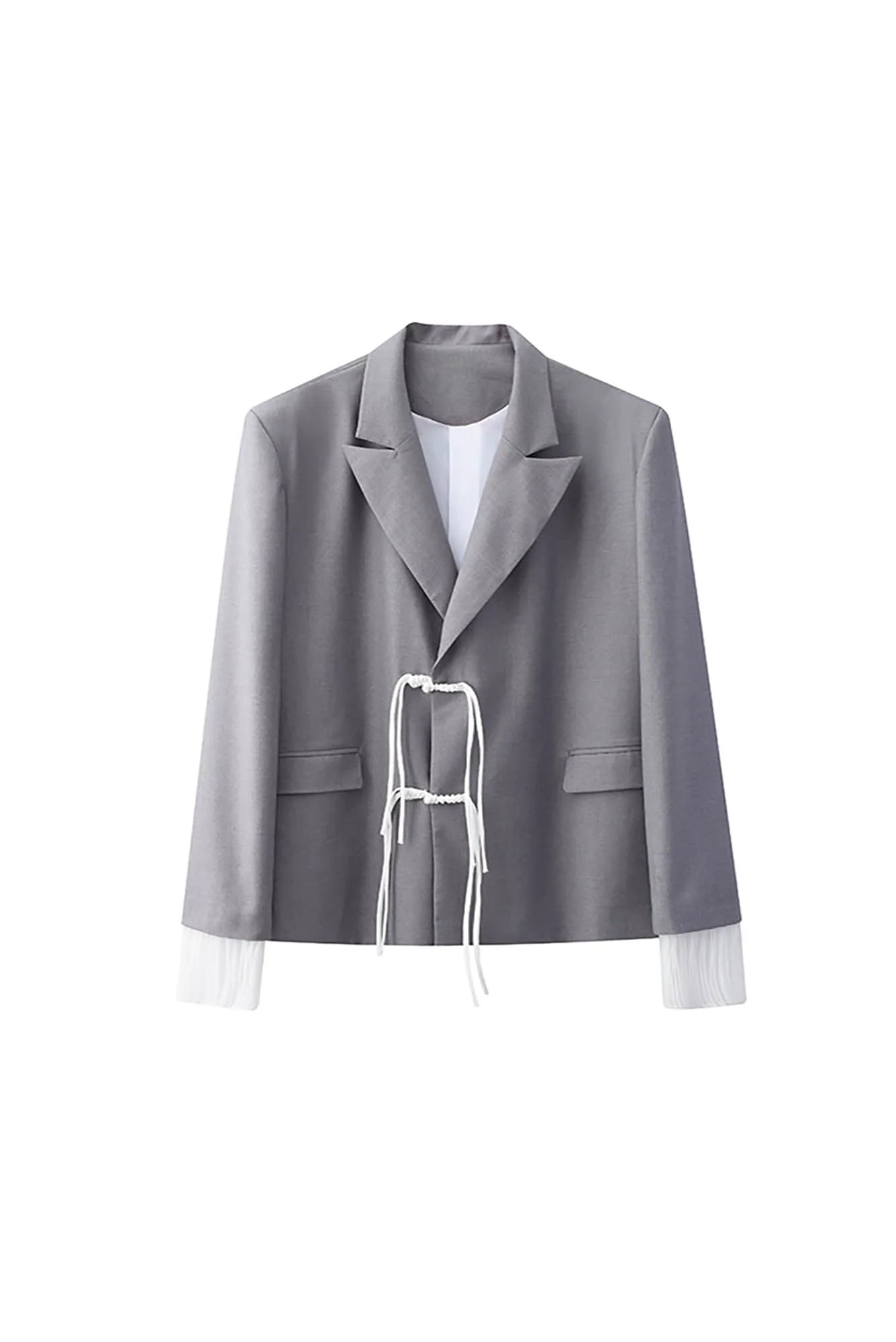 JIECHI Wild Flower Rope-Tie Oversized Blazer