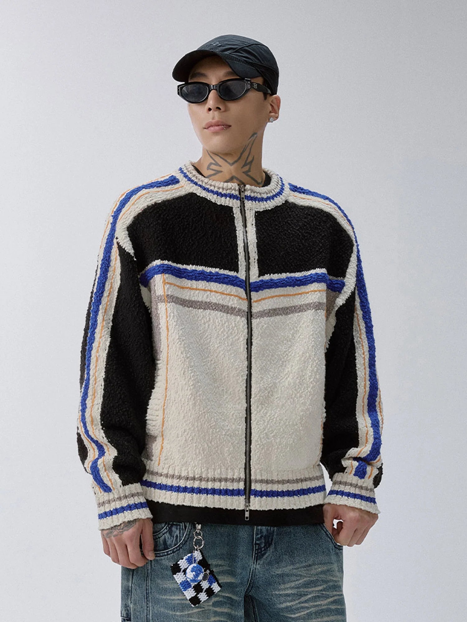 F2CE Contrast Panel Boxy Cardigan