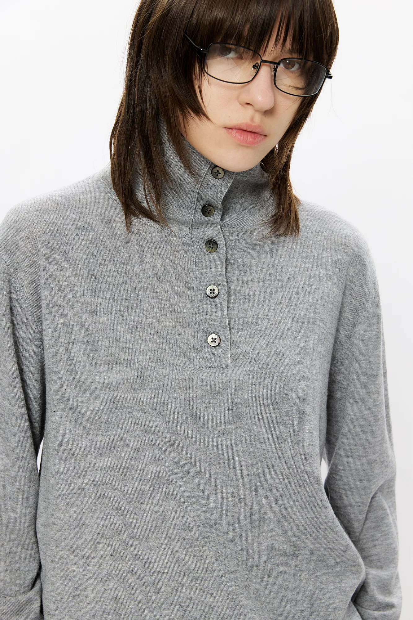 KREATE Double-Collar Wool-Blend Knit Polo