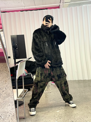 ME DA IGUAL Shaggy Multi-Pocket Faux Fur Jacket