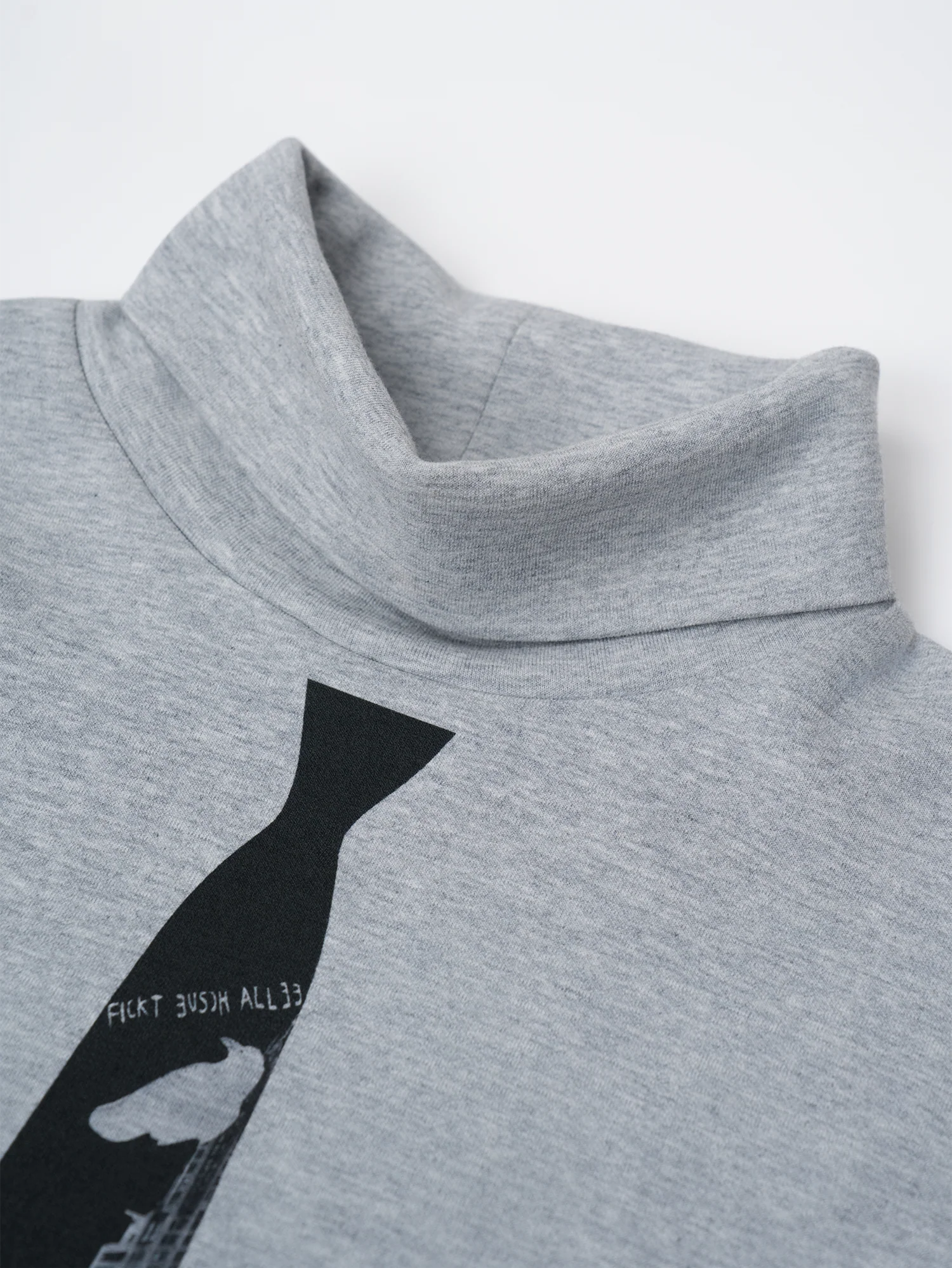 OUYANG WENJUN Tie-Graphic Turtleneck Long-Sleeve Tee