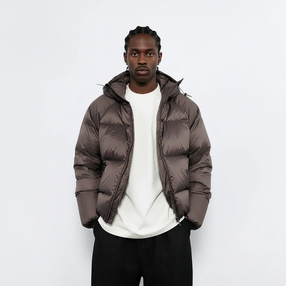 7440 37 1 Drawstring Hooded Thickened Down Puffer