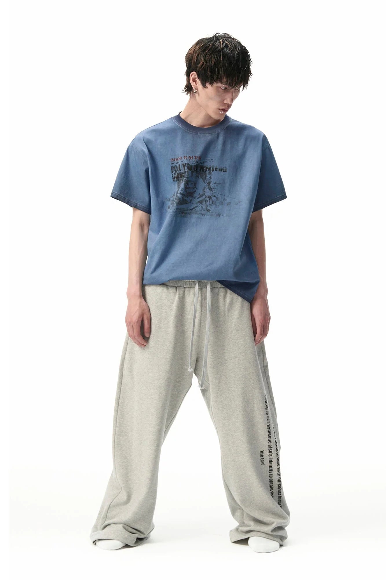 SAVAGEGROWTHWORLD Racer Graphic Faded Washed T-Shirt